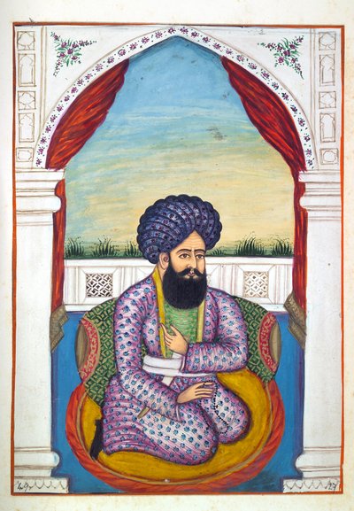 Sirdar Mohammad Sultan Khan, från The Kingdom of the Punjab, its Rulers and Chiefs, volym II, en volym med 30 akvarellstudier av en oidentifierad indisk konstnär, ca 1840 (wc på papper) av Indian School