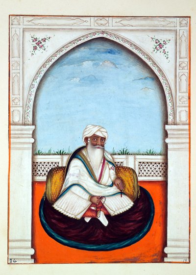 Sirdar Sham Singh, från The Kingdom of the Punjab, its Rulers and Chiefs, volym I, en volym med 27 akvarellstudier av en oidentifierad indisk konstnär, ca 1840 (wc på papper) av Indian School
