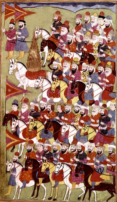 Berättelsen om profeten Muhammed, Hamla-i-Haydari, av Mirza Muhammad Rafi Bazil, 1808 (bläck & färger på papper) av Indian School