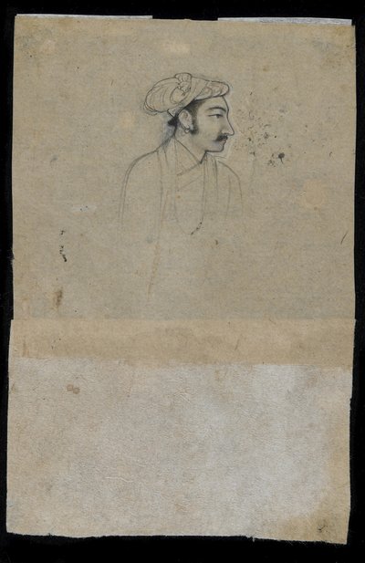 Sultan Khurram (Shah Jahan) (bläck på papper) av Indian School