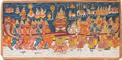 The Churning of the Ocean of Milk, c.1825 av Indian School