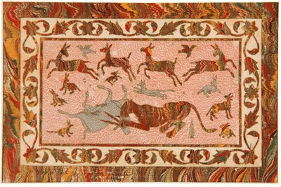 The Tigers Prey, ca 1650 (ogenomskinlig wc & guld på papper) av Indian School