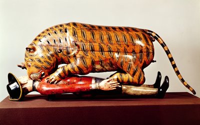 Tipus tiger, ca 1790 (trä) av Indian School