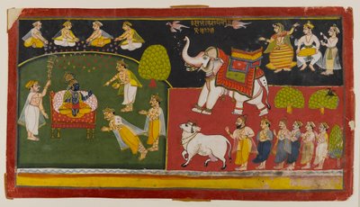 Oidentifierad scen, Aurangabad, ca 1725 (wc på papper) av Indian School