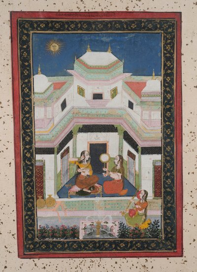 Vilaval Ragini, c.1790 (gouache på papper, guldutsmyckning) av Indian School