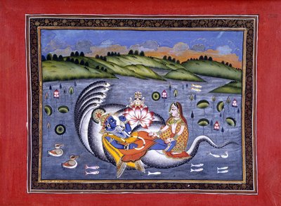 Vishnu och Lakshmi, illustration från 