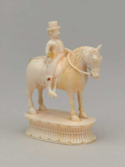 Vit riddare, schackpjäs, Indien, 1820 ca av Indian School