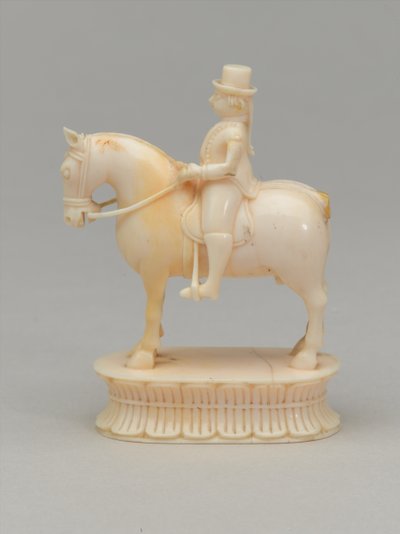 Vit riddare, schackpjäs, Indien, 1820 ca av Indian School