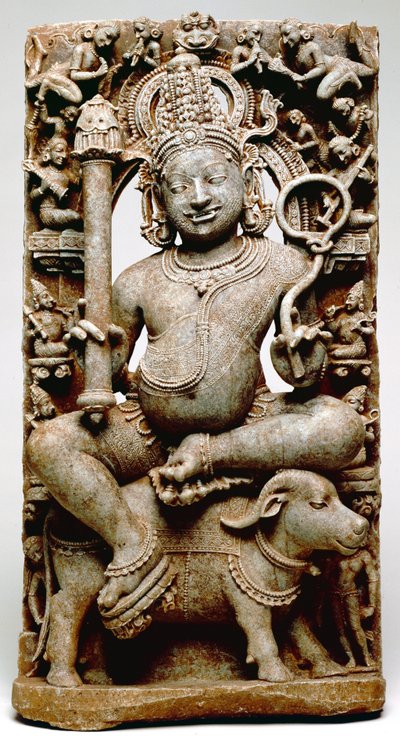 Yama, från Bhubaneswar, Odisha, 1100 AD (skifer) av Indian School