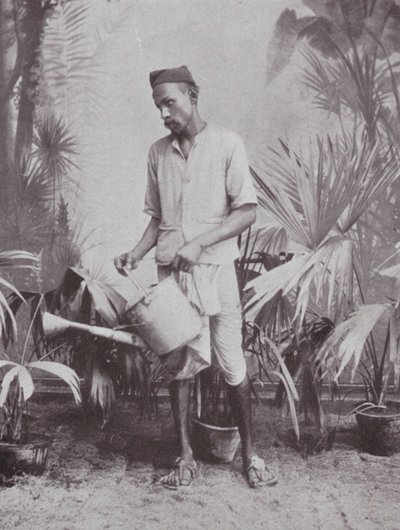 Bombay / Mumbai: Trädgårdsmästare (svartvitt foto) av Indian photographer