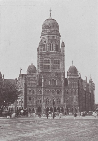 Bombay / Mumbai: Stadshuset (svartvitt foto) av Indian photographer