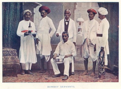 Indiska infödda: Bombay Servants (färgat foto) av Indian photographer