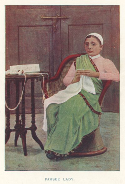 Indiska infödda: Parsee Lady (färgat foto) av Indian photographer