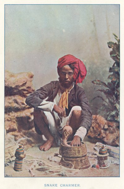Indian Natives: Snake Charmer (färgat foto) av Indian photographer