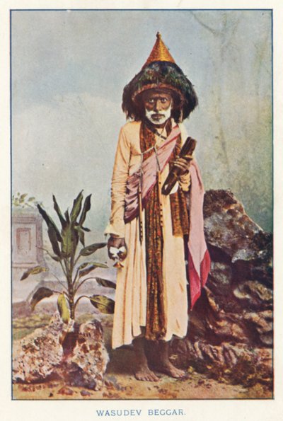 Indiska infödda: Wasudev Beggar (färgat foto) av Indian photographer