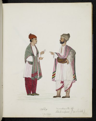 Merchants of Shikarpoor i Sindh (akvarell på papper) av Indo-European Indo-European