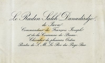 Telefonkort av Raden Saleh Danoedirdgio, ca 1850-80 av Indonesian School