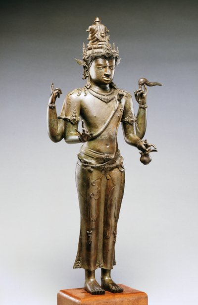 Shiva Mahadeva (brons, guld och silver) av Indonesian School