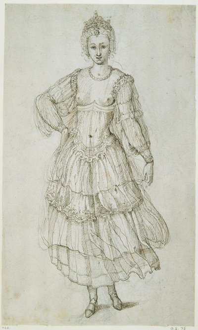 A Daughter of the Morn, ca 1611 (penna och bläck på papper) av Inigo Jones