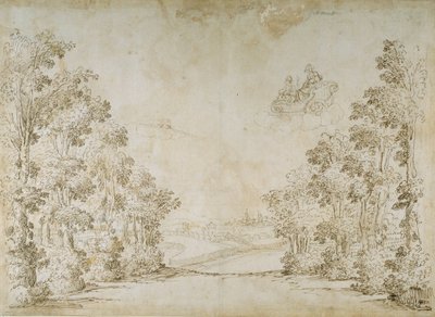 Ett fredligt land (penna och bläck på papper) av Inigo Jones