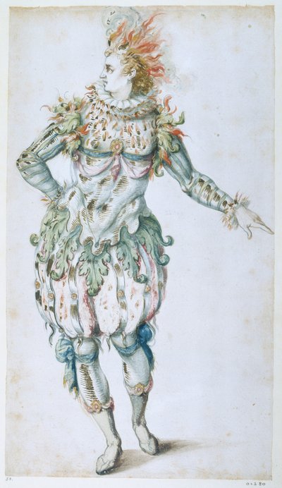 A Star Masquer (akvarell på papper) av Inigo Jones