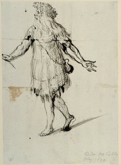En druid, ca 1638 (penna och bläck på papper) av Inigo Jones
