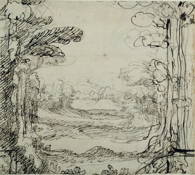 En skog (penna och bläck på papper) av Inigo Jones