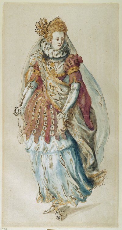 En förvandlad staty (akvarell på papper) av Inigo Jones