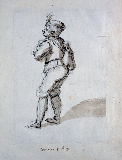 En vingårdspojke (penna och bläck på papper) av Inigo Jones
