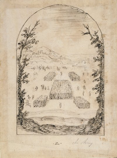 En armé (penna och bläck på papper) av Inigo Jones