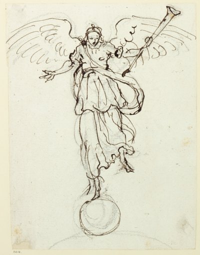 Berömmelse, preliminär skiss, ca 1631 (penna och bläck på papper) av Inigo Jones