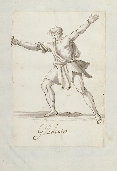 Gladiator (penna och bläck på papper) av Inigo Jones