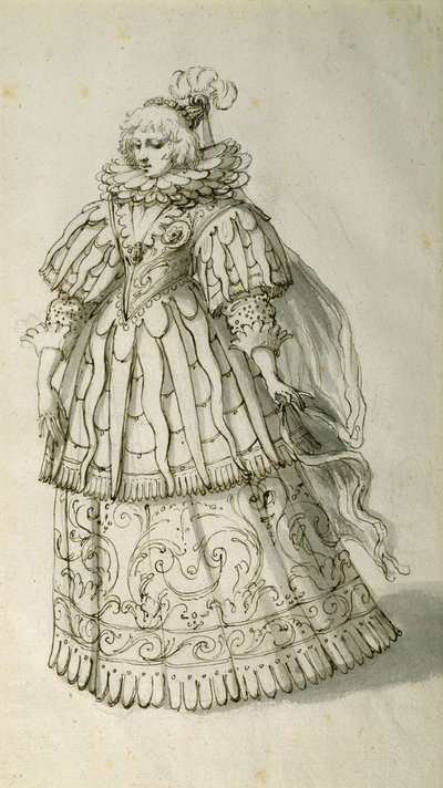 Masquer, ca 1638 (penna och bläck på papper) av Inigo Jones