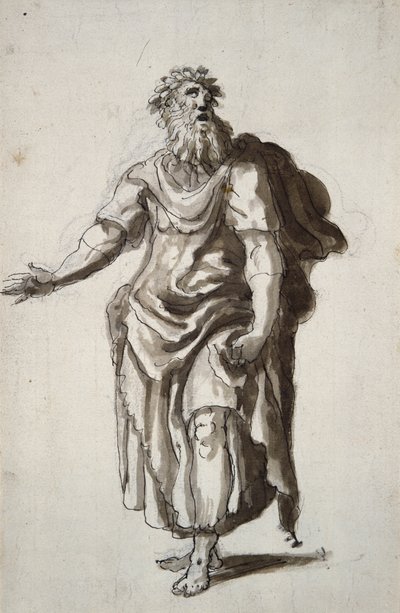 Merlin, ca 1610 (penna och bläck på papper) av Inigo Jones