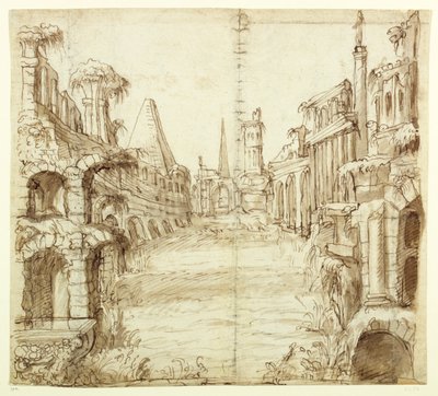 The Fallen House of Chivalry, ca 1610 (penna och bläck på papper) av Inigo Jones