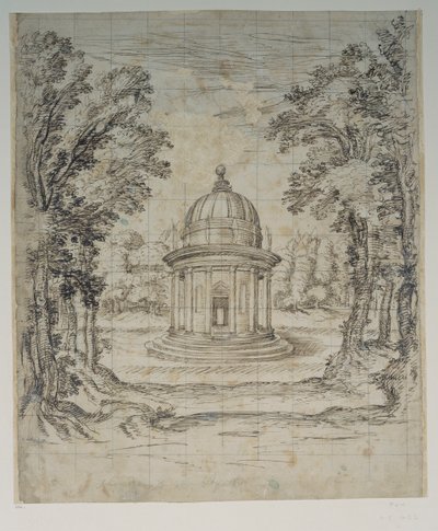 Apollontemplet (penna och bläck på papper) av Inigo Jones