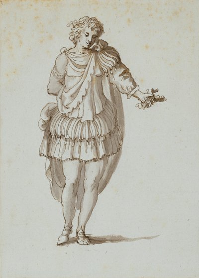 Zephyrus (penna och bläck på papper) av Inigo Jones