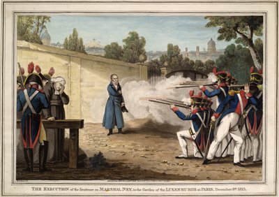 Avrättningen av marskalk Michel Ney nära Luxembourgträdgården den 7 december 1815, 1816 av Innocent Louis Goubaud