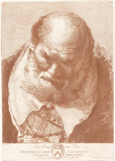 Porträtt av Fridericus greve Savorniano av Innocente Alessandri