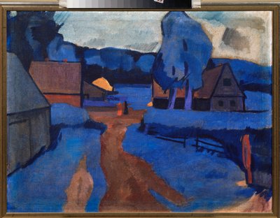 Blått landskap - Målning av Iosiph (Iosif) Solomonovich Shkolnik (1883-1926), olja på duk, cirka 1910 - Rysk konst, 1900-talet, avantgarde - Privat samling av Iosiph Solomonovich Shkolnik