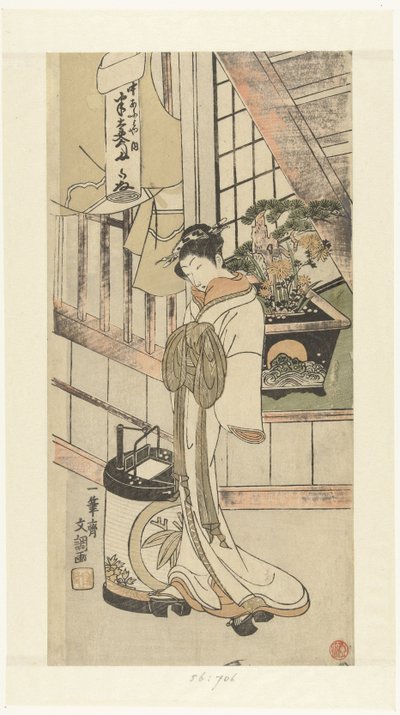 Kurtisan Handayu från Naka-omi-huset av Ippitsusai Bunchō