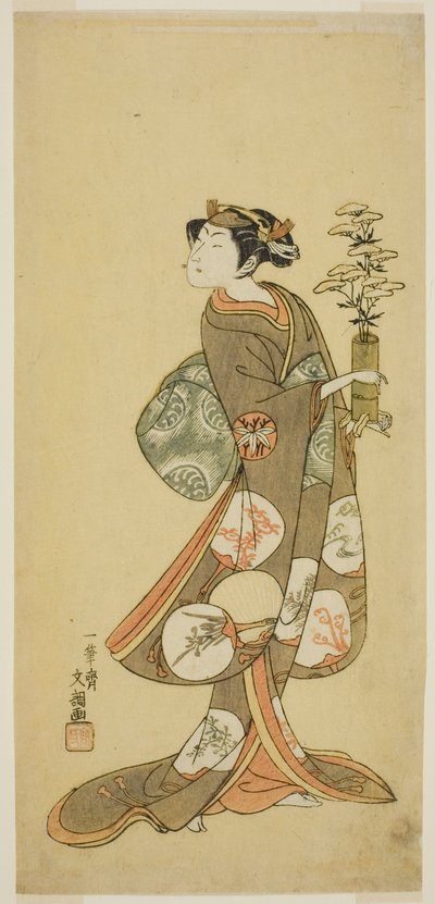 Skådespelaren Yamashita Kyonosuke I i en kvinnlig roll av Ippitsusai Bunchō