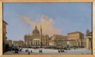 Påvlig välsignelse på Piazza San Pietro av Ippolito Caffi