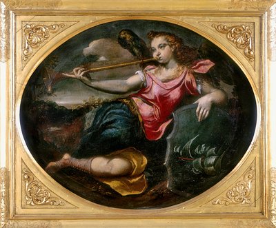 Fame, verk av Ippolito Scarsella, även känd som lo Scarsellino, konserverat på Galleria Estense i Modena av Ippolito Scarsella
