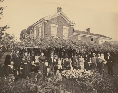 Porträtt av en familj, nära Meadville, Pennsylvania,1885-1889 (foto) av Ira E. Hall