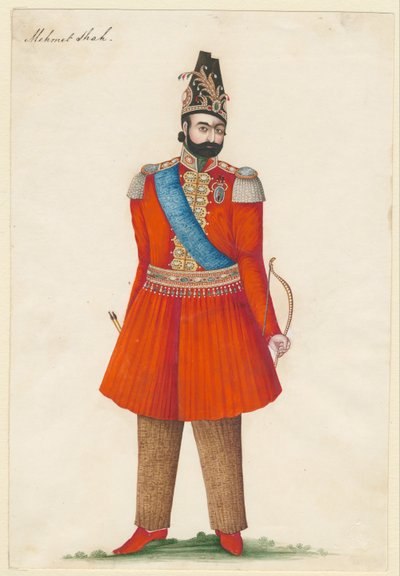 Mohammad Shah Qajar 1808-1848, kung av Persien, 1835 av Iranian Master