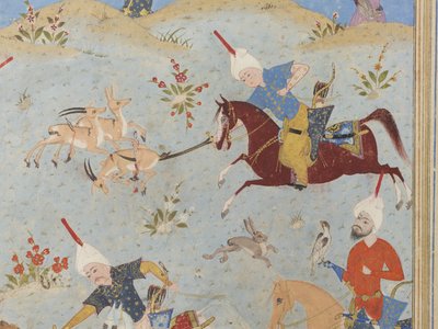 Folio från en Khamsa av Iranian School