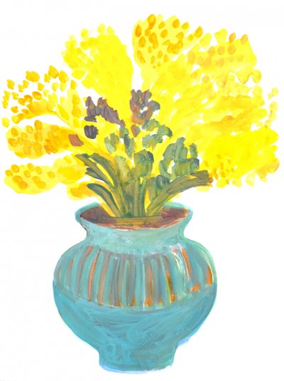 Ljusgul blomvas av Iria Fernandez