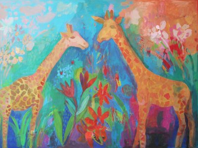 Livfulla giraffer i djungeln av Iria Fernandez