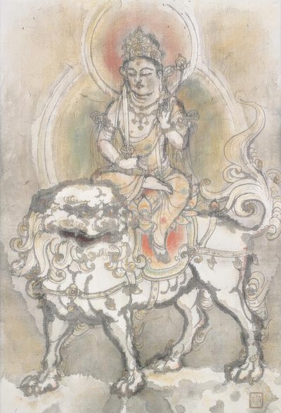 Irie Hako, Manjushri sitter på ett lejon av Irie Hako